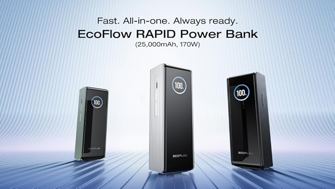 スマホアクセサリー EcoFlow RAPID Power Bank 25000mAh 170W Amazon.com: EF ECOFLOW Rapid Power Bank 25,000mAh, 170W